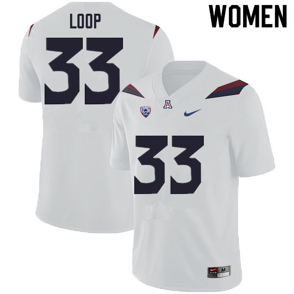 Women #33 Tyler Loop Arizona Wildcats College Football Jerseys Sale-White